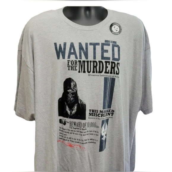 Dishonored Bethesda Wanted Loot Crate T Shirt Gray Black Size Men's Medium NWT - Picture 5 of 6